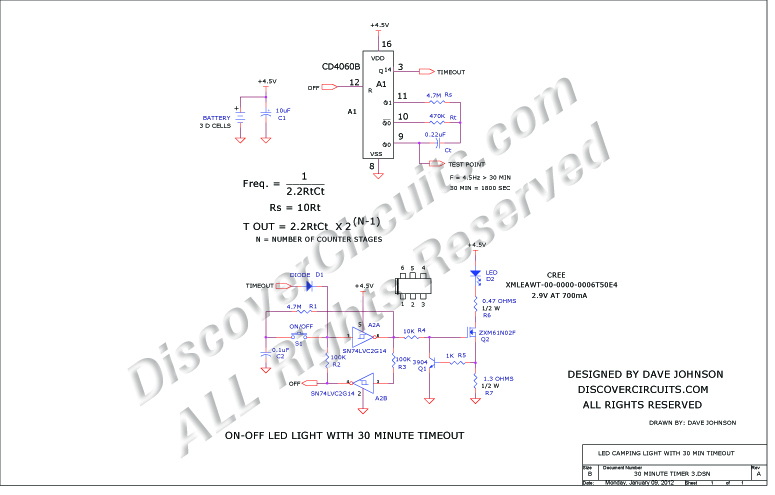 on-ff LED Light with 30 Minute Timeout